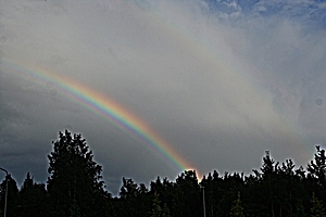 Rainbow interference with secondary rainbow unsharpmasked